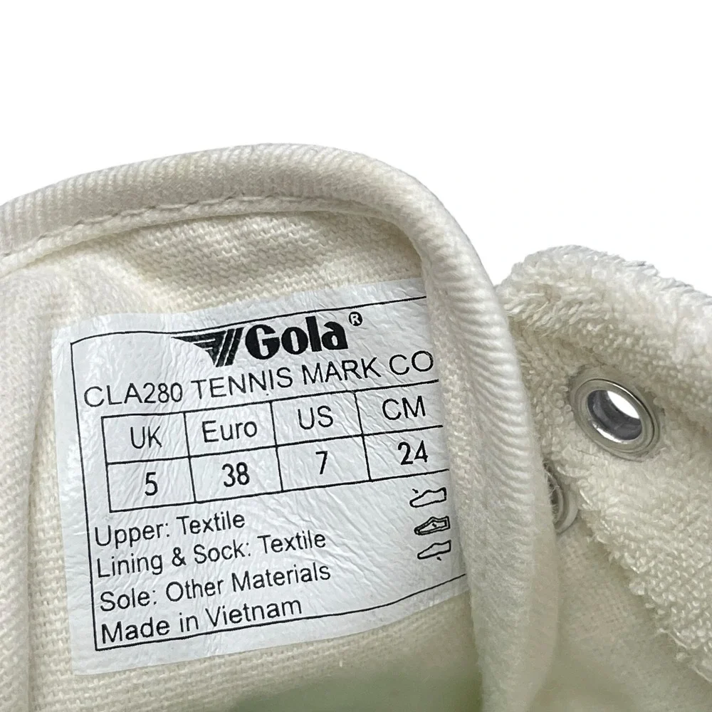Gola Women's Tennis Mark Cox Sneakers in Off-White and Gold Preppy Casual Sporty